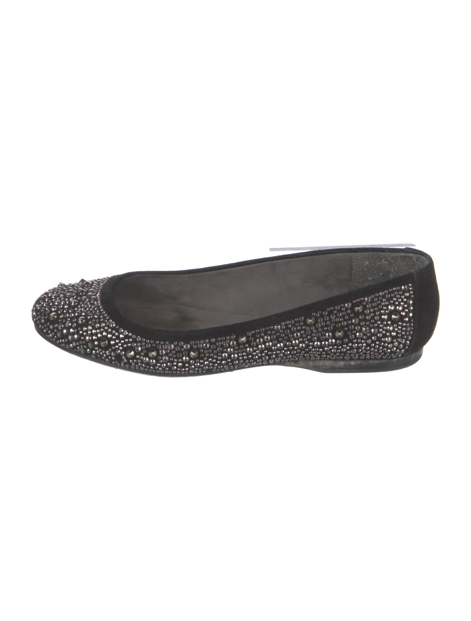 Stuart Weitzman Suede Studded Accents Ballet Flats