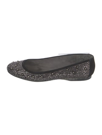 Stuart Weitzman Suede Studded Accents Ballet Flats