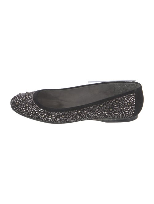 Stuart Weitzman Suede Studded Accents Ballet Flats