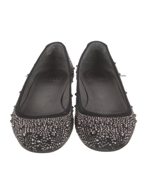 Stuart Weitzman Suede Studded Accents Ballet Flats