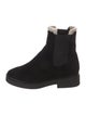 Stuart Weitzman Suede Faux Fur Trim Chelsea Boots