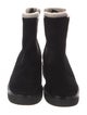 Stuart Weitzman Suede Faux Fur Trim Chelsea Boots