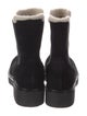 Stuart Weitzman Suede Faux Fur Trim Chelsea Boots