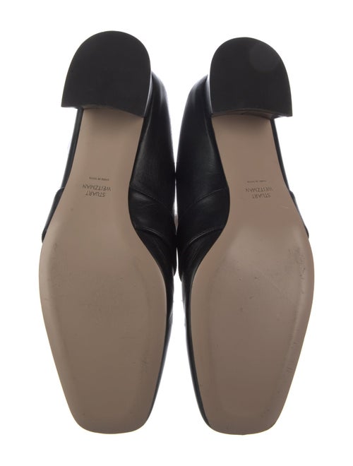 Stuart Weitzman Leather Crystal Embellishments Loafers