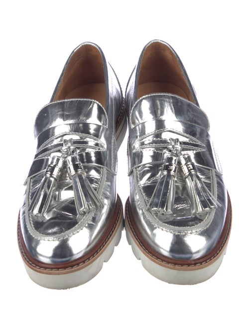 Stuart Weitzman Patent Leather Tassel Accents Loafers