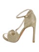 Stuart Weitzman Glitter Glitter Accents T-Strap Sandals