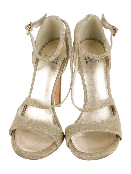Stuart Weitzman Glitter Glitter Accents T-Strap Sandals