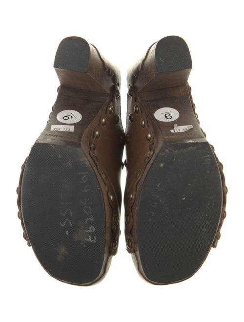 Stuart Weitzman Leather Studded Accents Slides