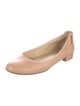 Stuart Weitzman Leather Bow Accents Ballet Flats