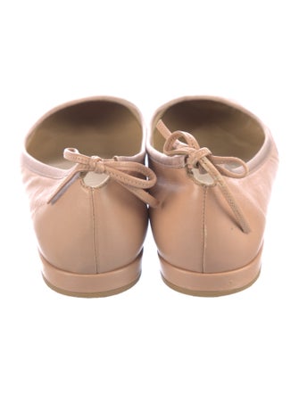 Stuart Weitzman Leather Bow Accents Ballet Flats