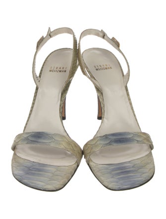 Stuart Weitzman Snakeskin Slingback Sandals