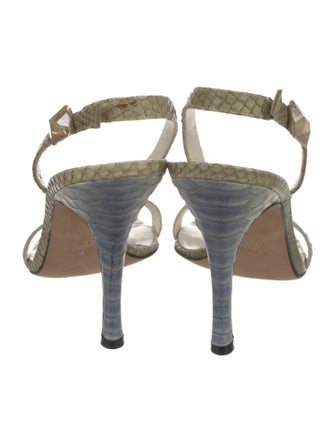 Stuart Weitzman Snakeskin Slingback Sandals