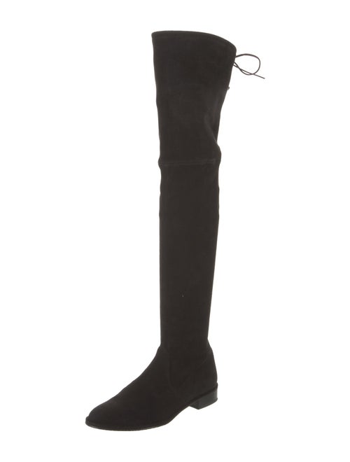 Stuart Weitzman Suede Whipstitch Trim Boots