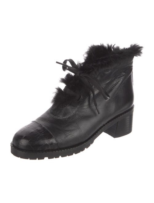 Stuart Weitzman Leather Lace-Up Boots