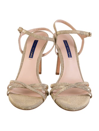 Stuart Weitzman Glitter Animal Print Sandals