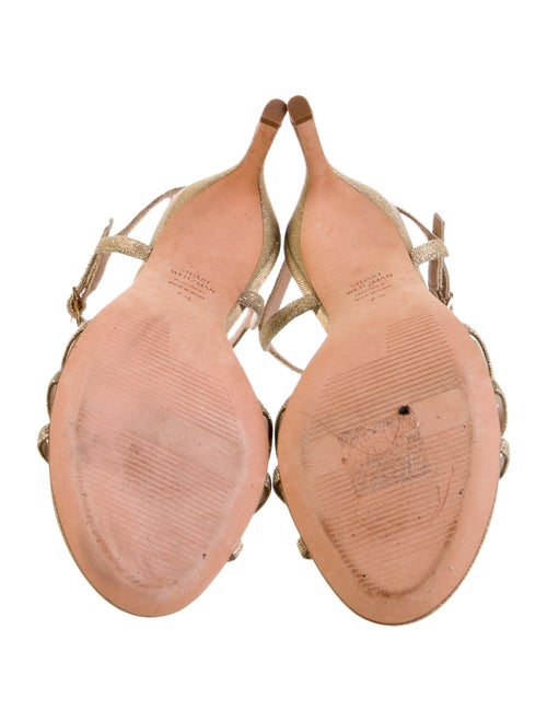 Stuart Weitzman Glitter Animal Print Sandals