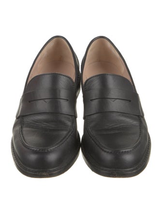 Stuart Weitzman Leather Studded Accents Loafers