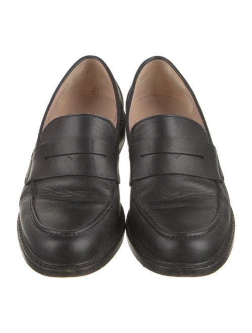 Stuart Weitzman Leather Studded Accents Loafers