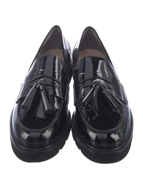 Stuart Weitzman Patent Leather Tassel Accents Loafers