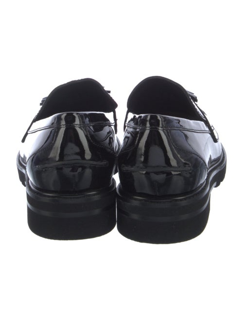 Stuart Weitzman Patent Leather Tassel Accents Loafers