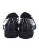 Stuart Weitzman Patent Leather Tassel Accents Loafers