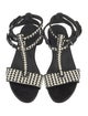 Stuart Weitzman Leather Animal Print T-Strap Sandals