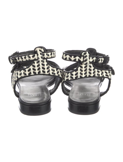 Stuart Weitzman Leather Animal Print T-Strap Sandals