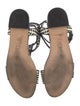 Stuart Weitzman Leather Animal Print T-Strap Sandals