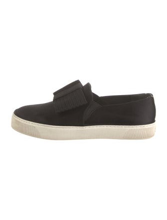 Stuart Weitzman Satin Bow Accents Sneakers