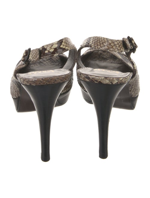Stuart Weitzman Snakeskin Animal Print Slingback Pumps