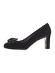 Stuart Weitzman Suede Beaded Accents Pumps