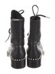 Stuart Weitzman Leather Studded Accents Combat Boots
