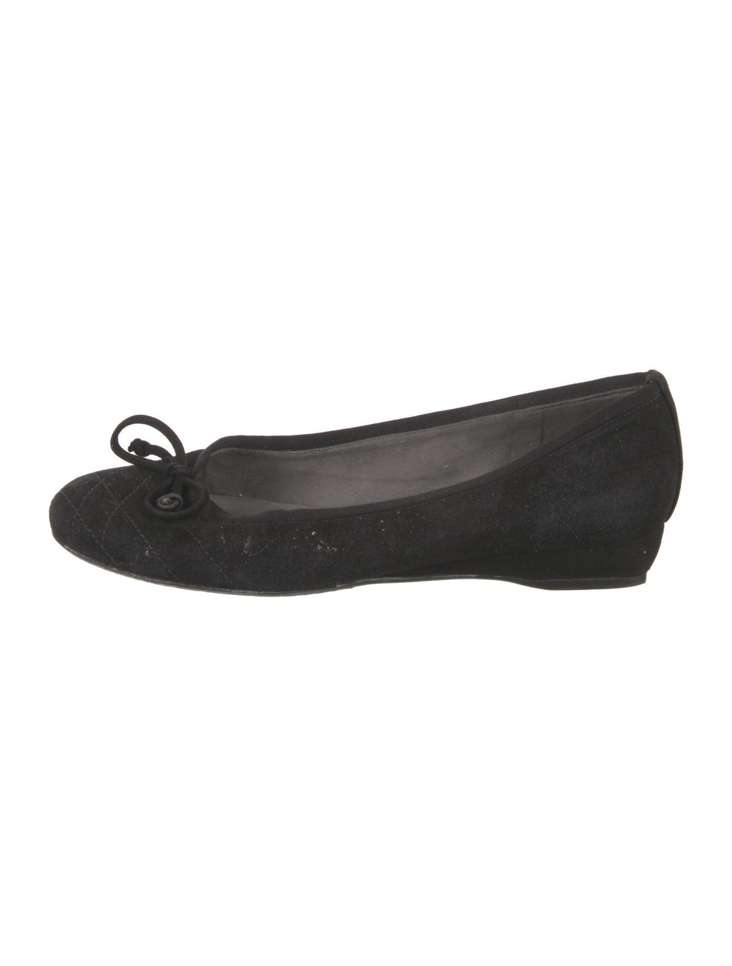 Stuart Weitzman Suede Bow Accents Flats