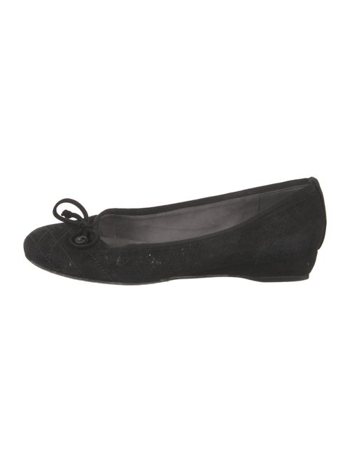 Stuart Weitzman Suede Bow Accents Flats