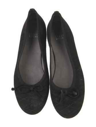 Stuart Weitzman Suede Bow Accents Flats