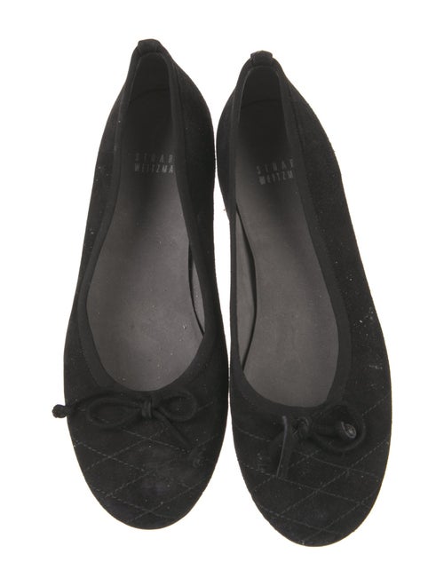 Stuart Weitzman Suede Bow Accents Flats