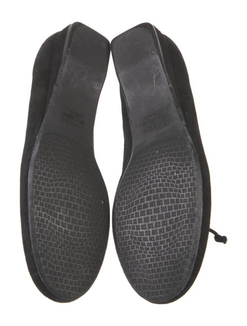 Stuart Weitzman Suede Bow Accents Flats