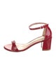 Stuart Weitzman Patent Leather Lasercut Accents Sandals