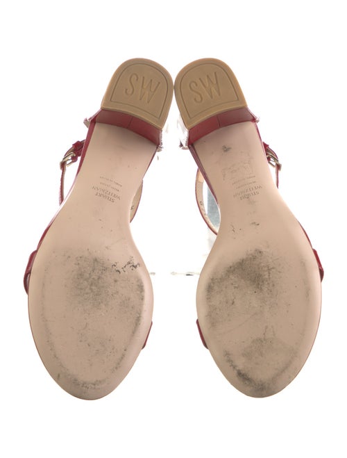 Stuart Weitzman Patent Leather Lasercut Accents Sandals