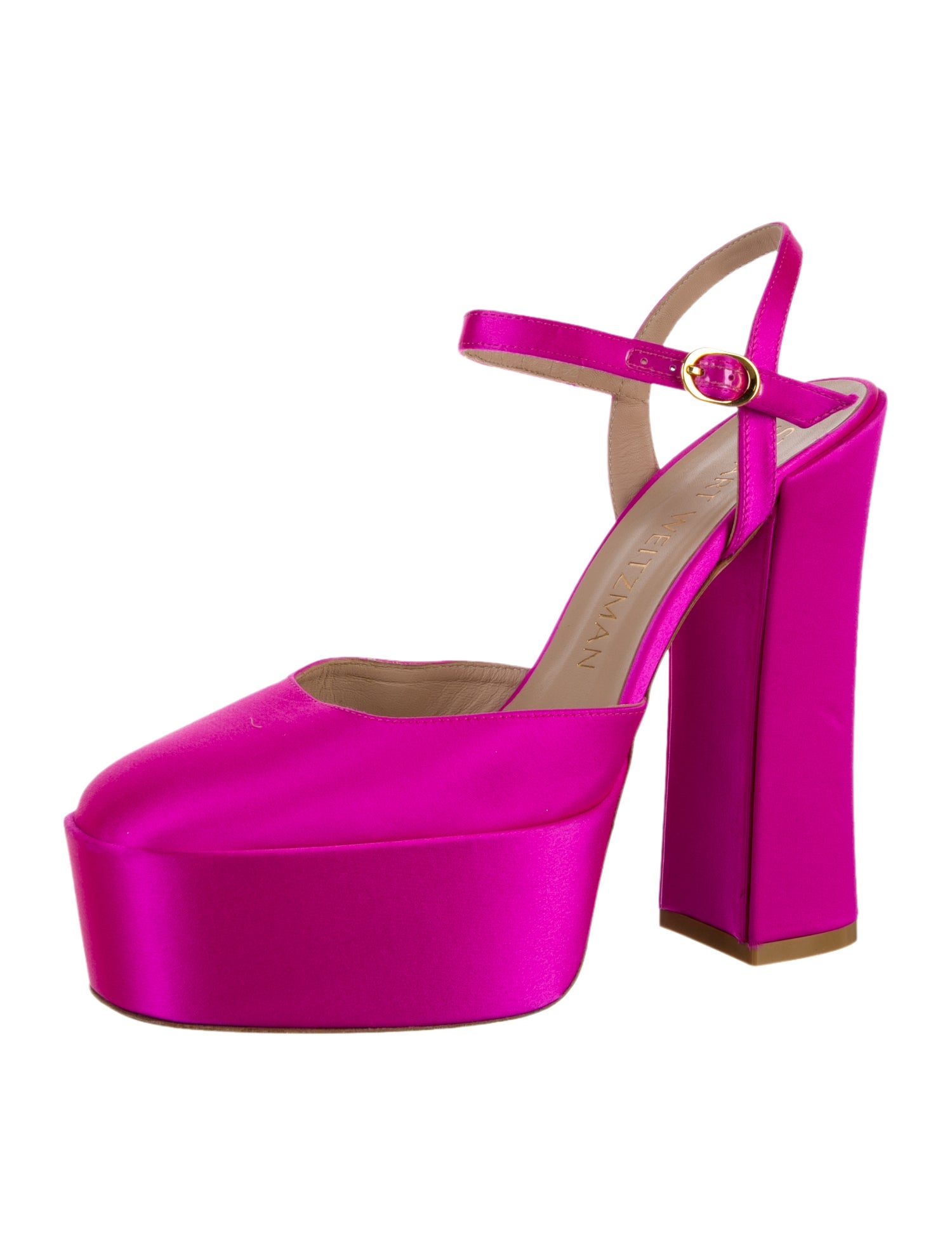 Stuart Weitzman Faux Pearl Accents Satin Slingback Pumps