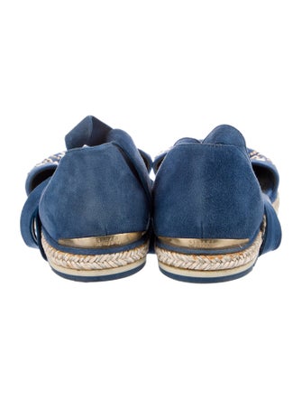 Stuart Weitzman Suede Studded Accents D'Orsay Flats