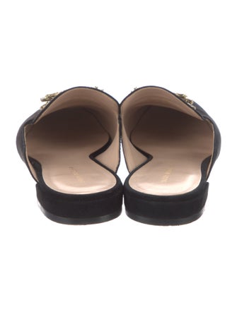 Stuart Weitzman Velvet Beaded Accents Mules