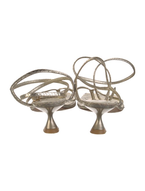 Stuart Weitzman Embossed Leather Gladiator Sandals