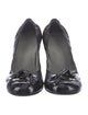 Stuart Weitzman Leather Bow Accents Pumps
