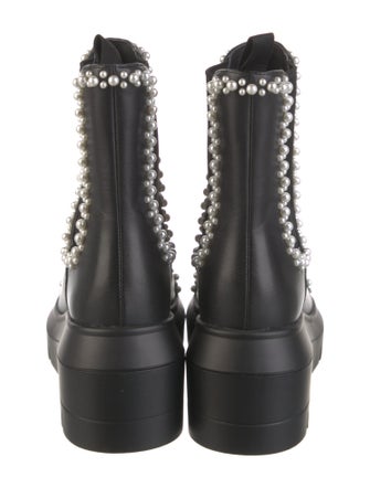 Stuart Weitzman Leather Beaded Accents Chelsea Boots