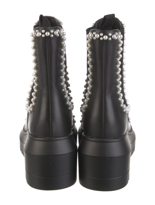 Stuart Weitzman Leather Beaded Accents Chelsea Boots