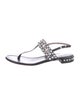 Stuart Weitzman Leather Printed T-Strap Sandals