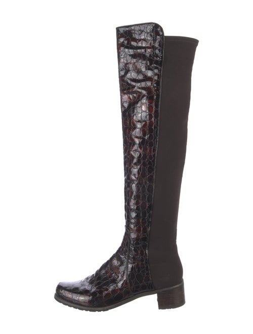 Stuart Weitzman Embossed Leather Riding Boots