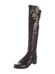 Stuart Weitzman Embossed Leather Riding Boots