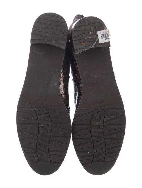 Stuart Weitzman Embossed Leather Riding Boots